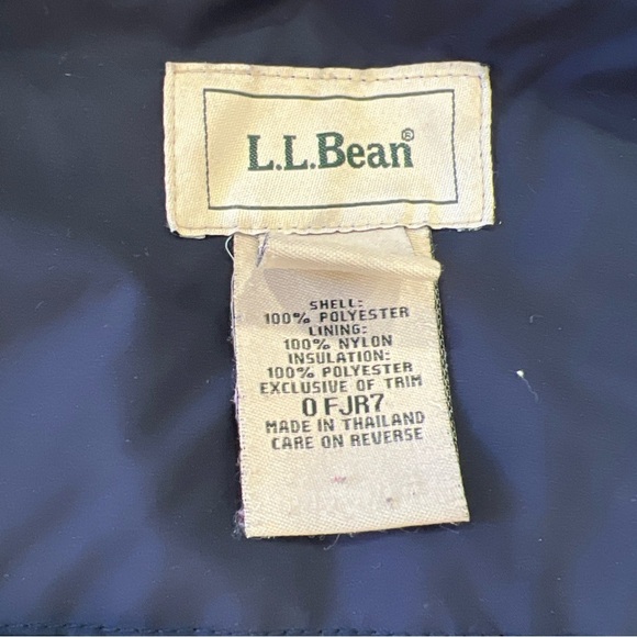 Vintage LL Bean Winter Coat Parka Womens Large Petite Lined Hooded Navy Warm - Picture 6 of 13